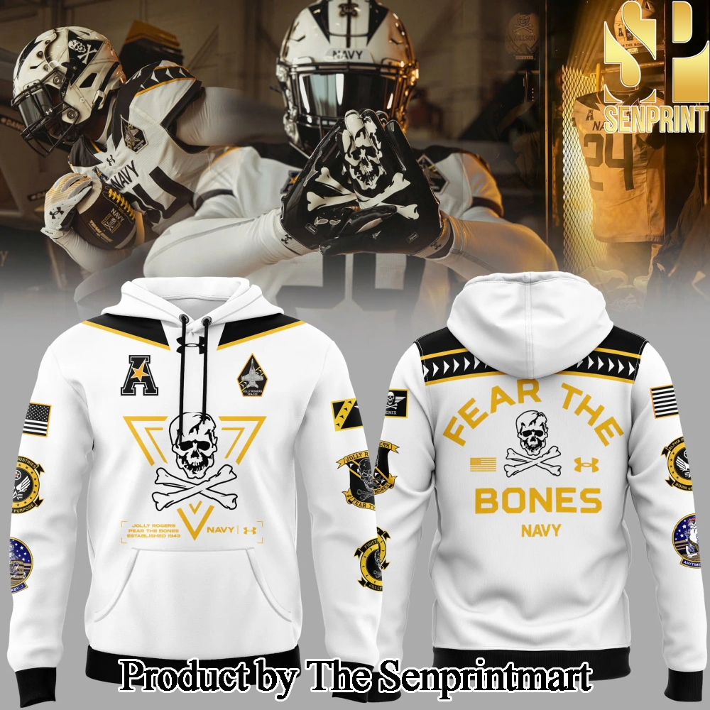 Navy Midshipmen football Jolly Rogers 2024 Gift Ideas All Over Printed Hoodie SEN2780