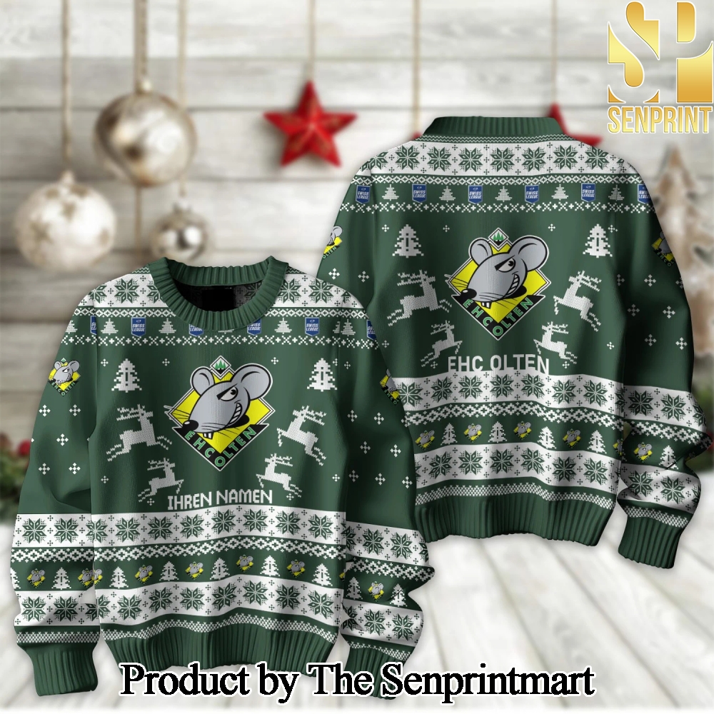 Ice Hockey National League and Swiss League Olten For Christmas Gifts 3D Printed Ugly Christmas Sweater SEN2193