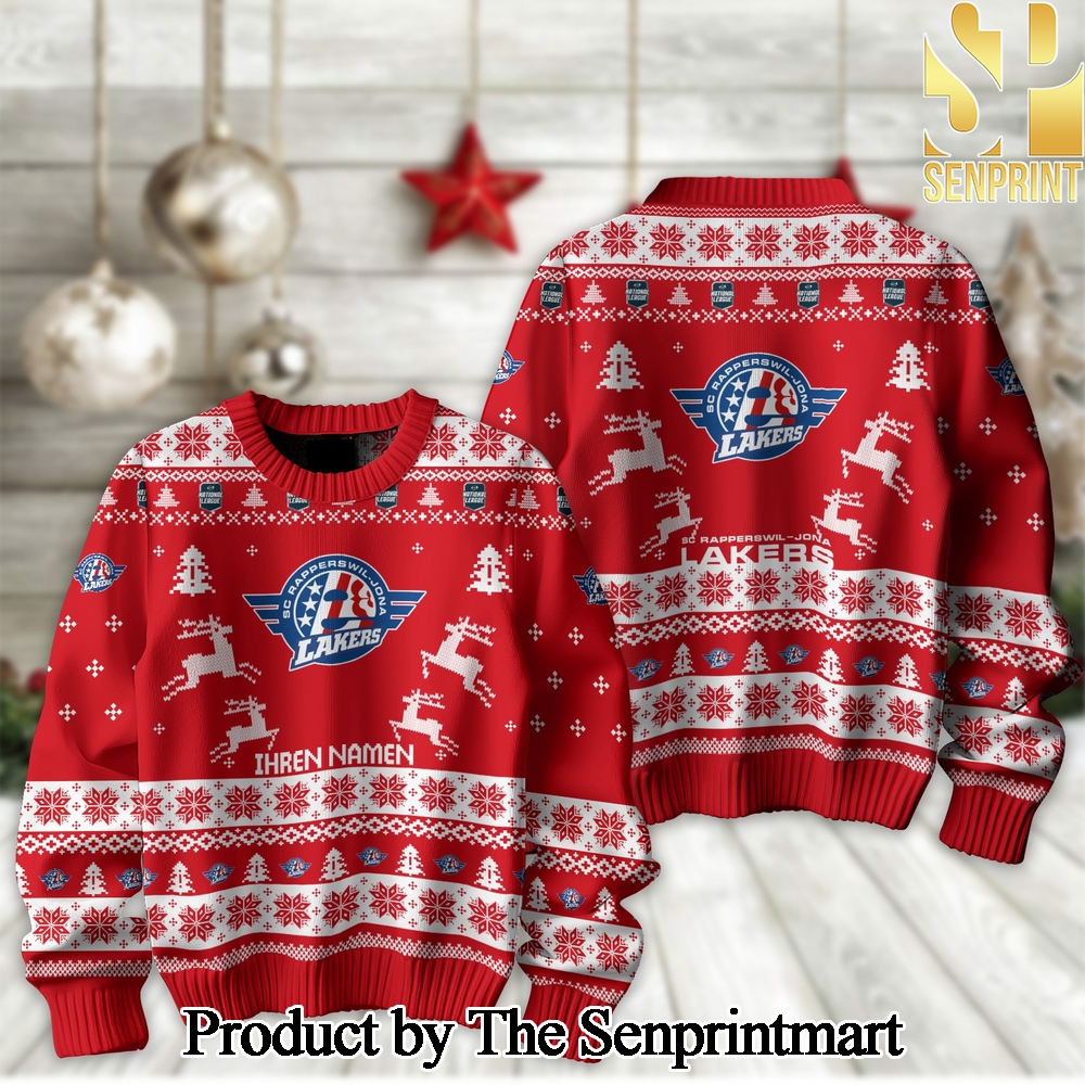 Ice Hockey National League and Swiss League SC Rapperswil-Jona Lakers Ugly Xmas Wool Knitted Sweater SEN2199