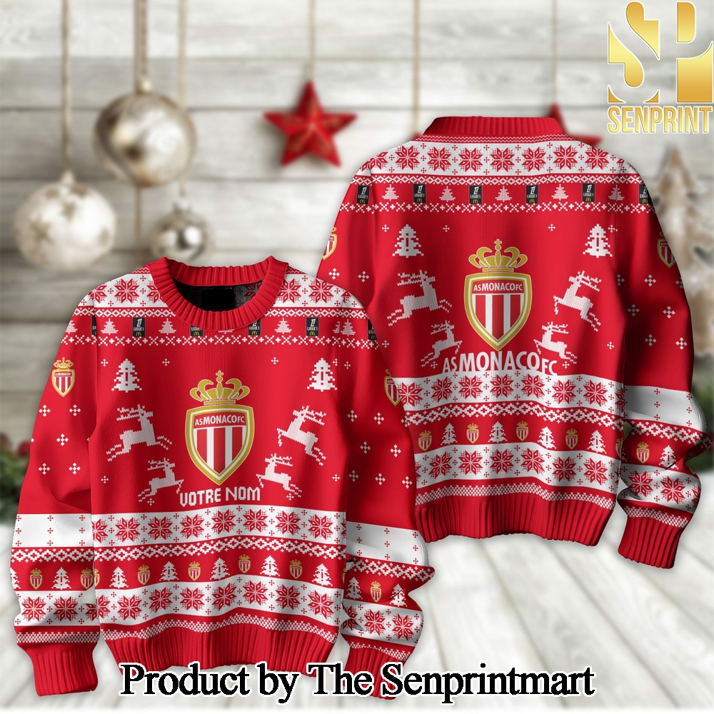 League 1 AS Monaco Wool Holiday Sweater SEN2164