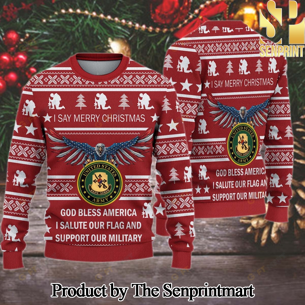 145 Cavalry Regiment Ugly Christmas Holiday Sweater SEN0663