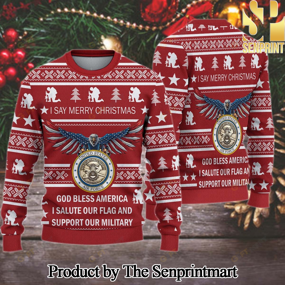 166th Security Police For Christmas Gifts Christmas Ugly Wool Knitted Sweater SEN0613