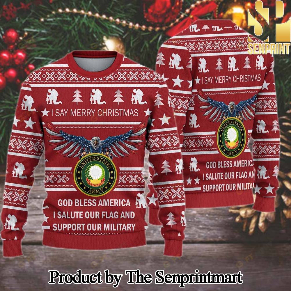 1st Battalion 3rd Air Defense Artillery Ugly Xmas Wool Knitted Sweater SEN0431