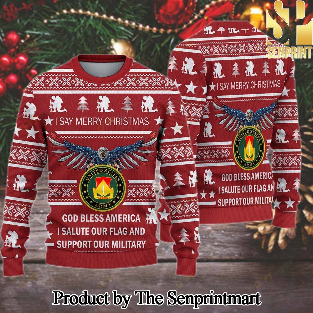 1st Battalion 94th Field Artillery Knitting Pattern Ugly Christmas Holiday Sweater SEN0457