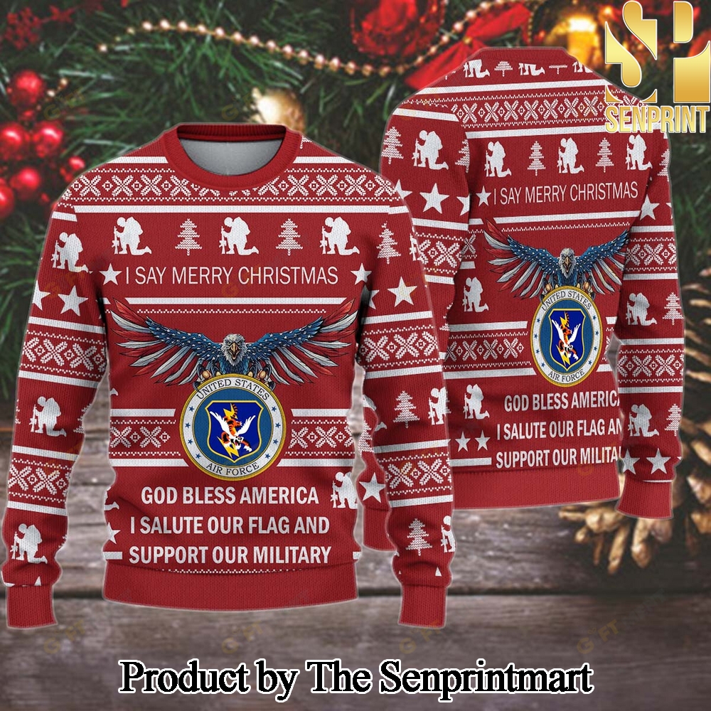 23rd Tactical Fighter Wing Knitting Pattern Ugly Christmas Sweater SEN0603