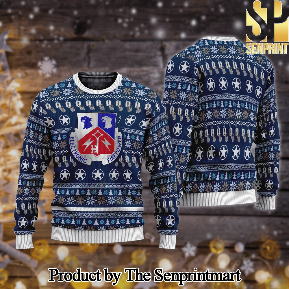 307th Military Intelligence Battalion Knitting Pattern Ugly Christmas Sweater SEN0519