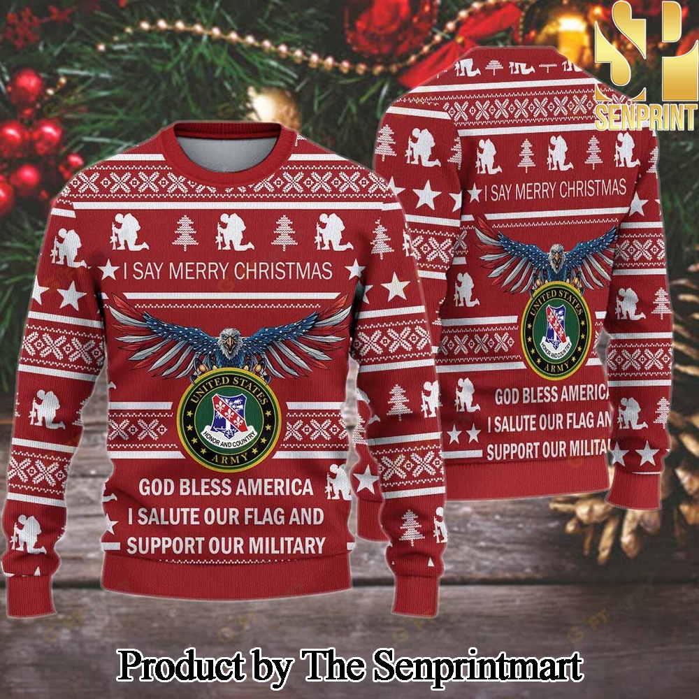 327th Infantry Regiment Wool Holiday Sweater SEN0459