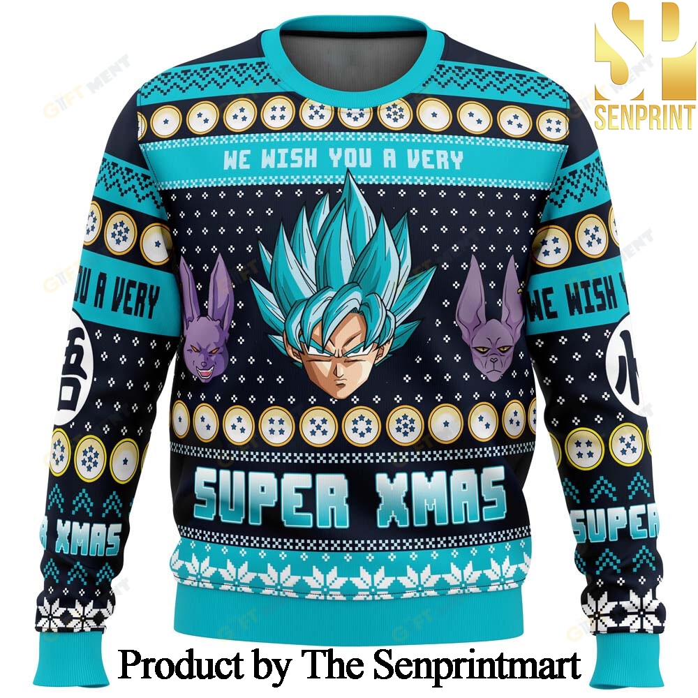 A Very Saiyan Christmas Dragon Ball Z Woolen Christmas Ugly Sweater SEN0332