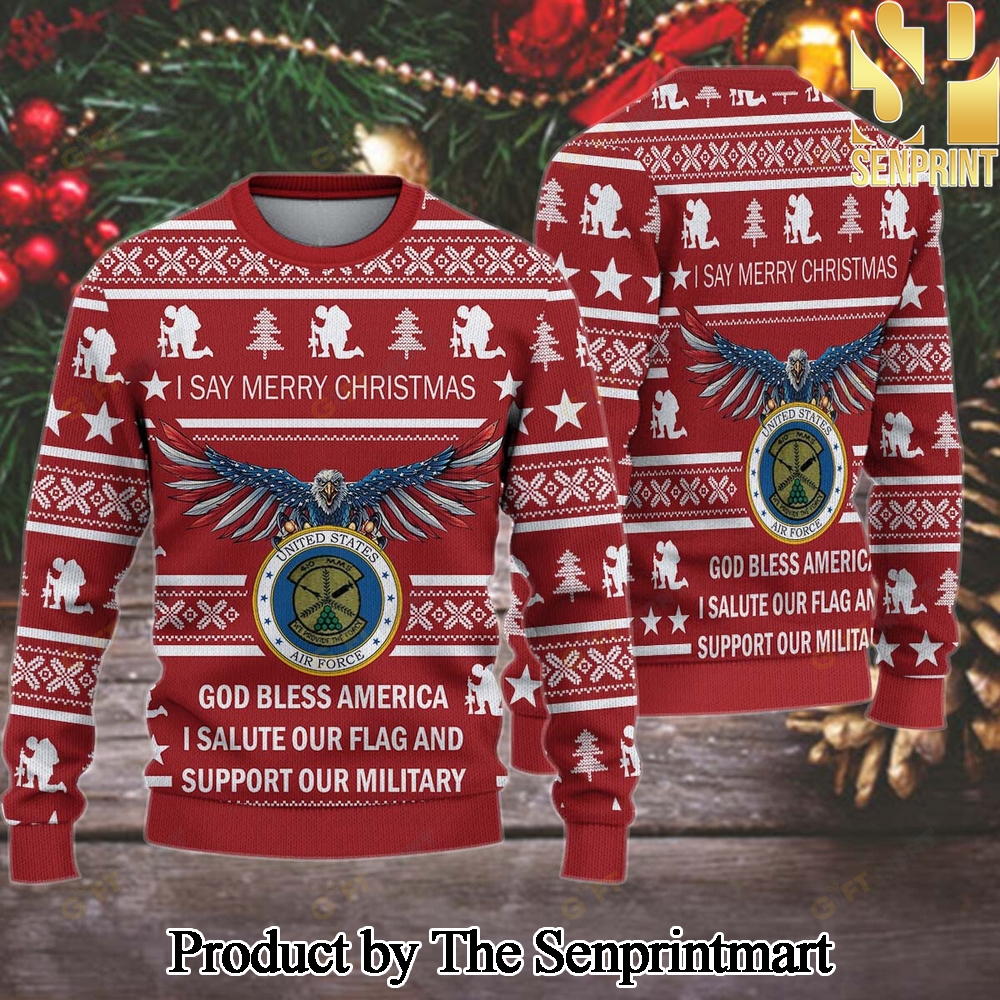 ao len airforce Knitting Pattern 3D Print Ugly Sweater SEN0617