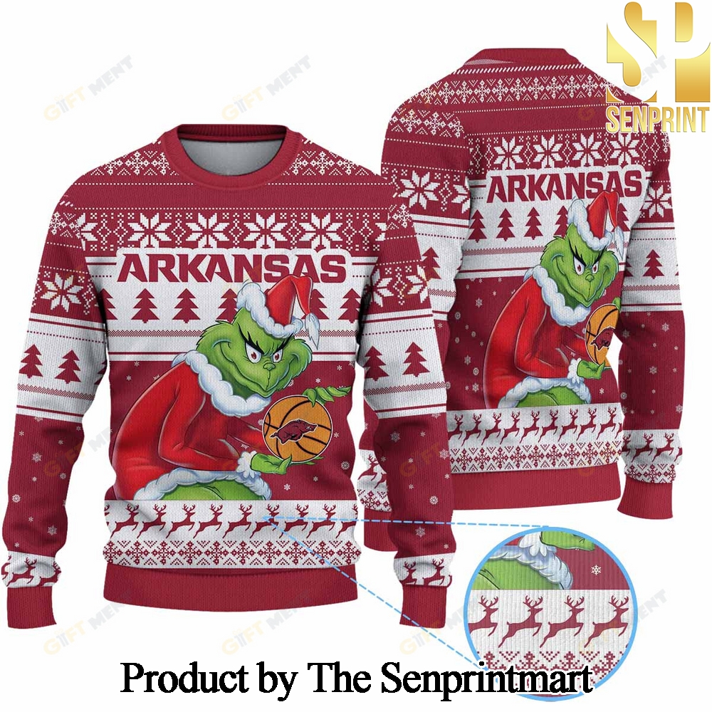 Arkansas Razorbacks Men Basketball Christmas Ugly Wool Knitted Sweater SEN0181