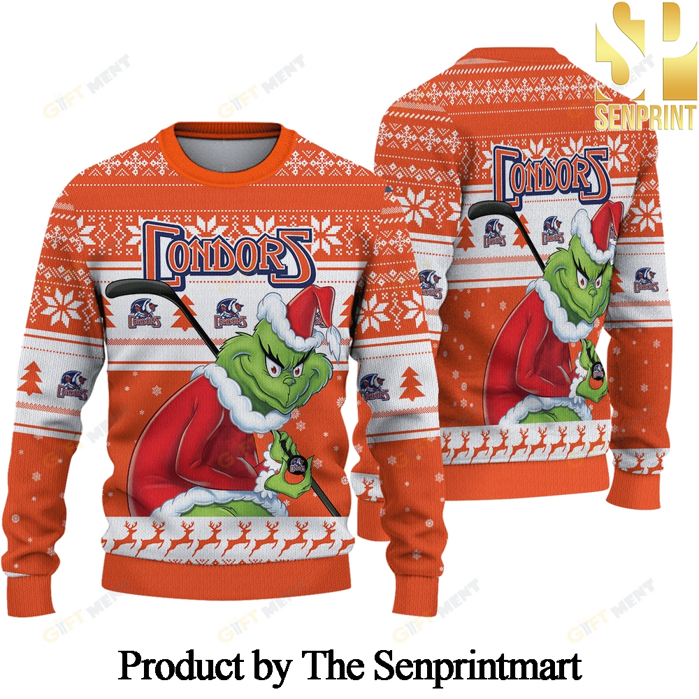 Bakersfield Condors Grinch For Christmas Gifts Ugly Christmas Holiday Sweater SEN0717