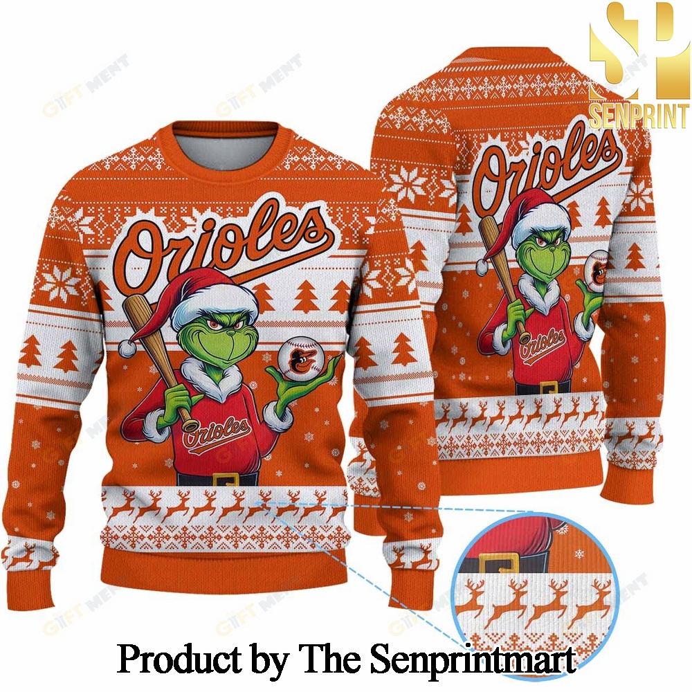 Baltimore Orioles MLB Knitting Pattern 3D Print Ugly Sweater SEN0302