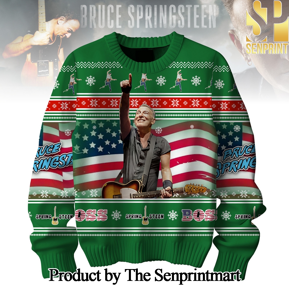 Bruce Springsteen Ugly Christmas Wool Knitted Sweater SEN0157