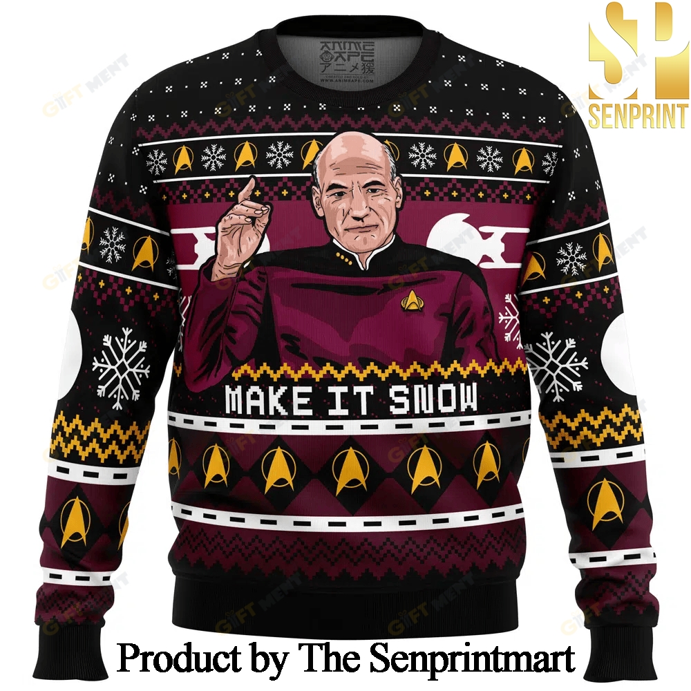 Captain Picard Star Trek Knitting Pattern 3D Print Ugly Sweater SEN0281