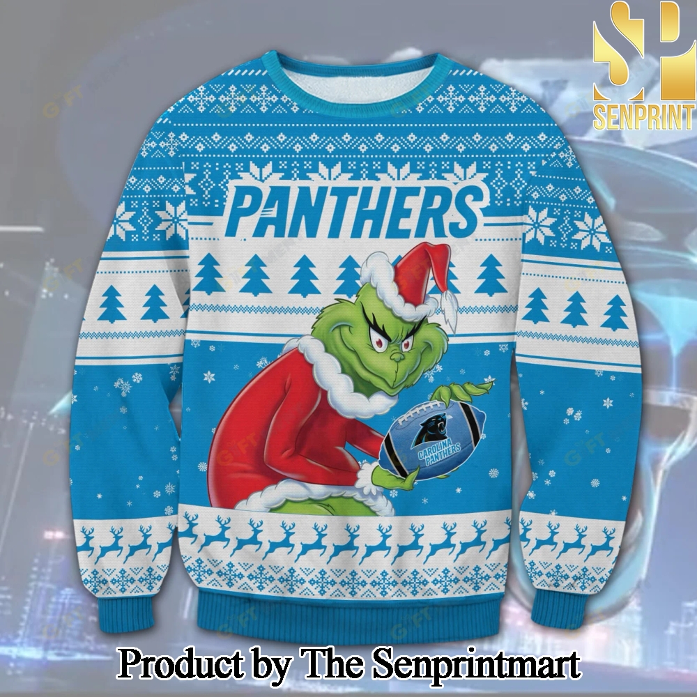 Carolina Panthers Grinch For Christmas Gifts Christmas Ugly Wool Knitted Sweater SEN0739