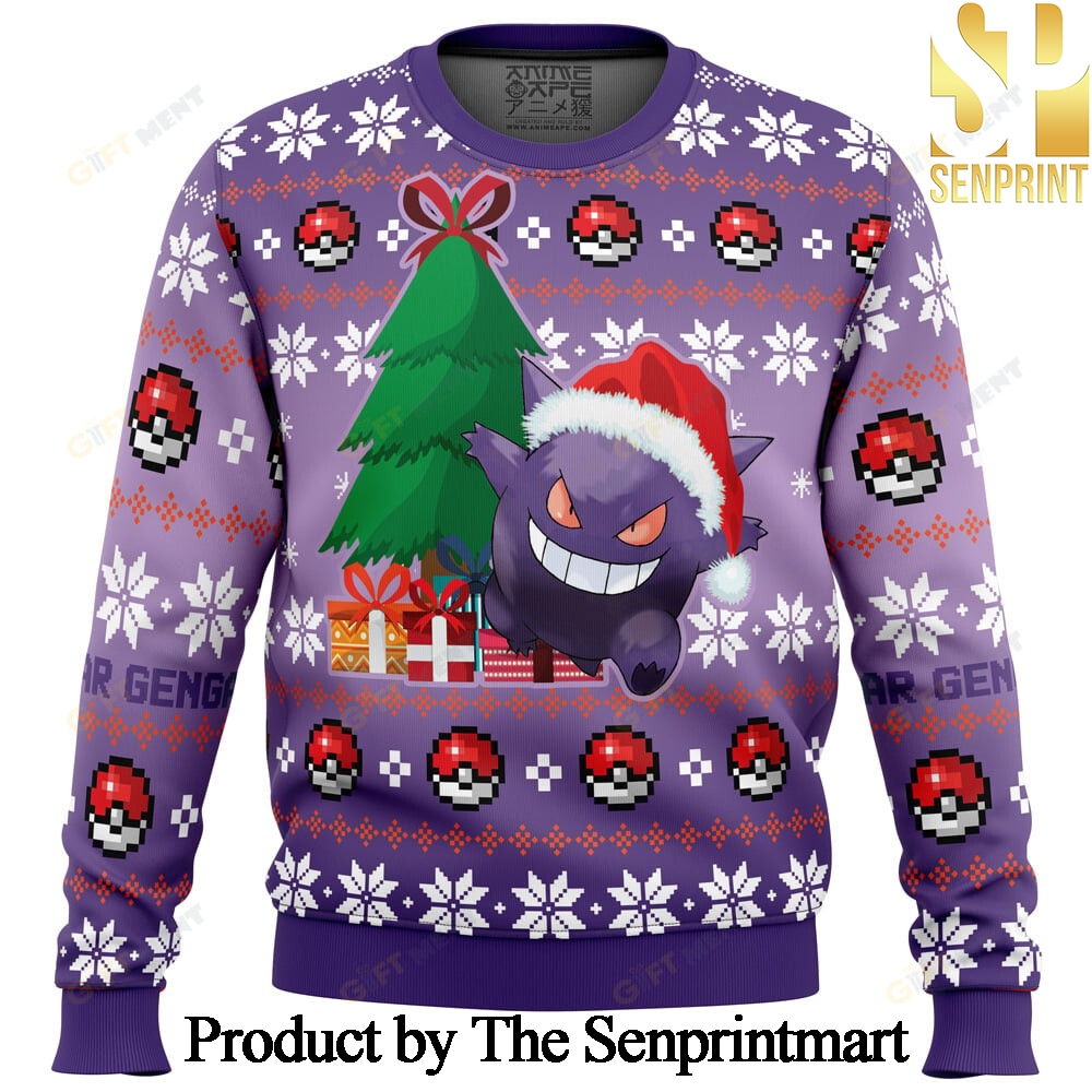 Christmas Gengar Pokemon Christmas Ugly Wool Knitted Sweater SEN0265