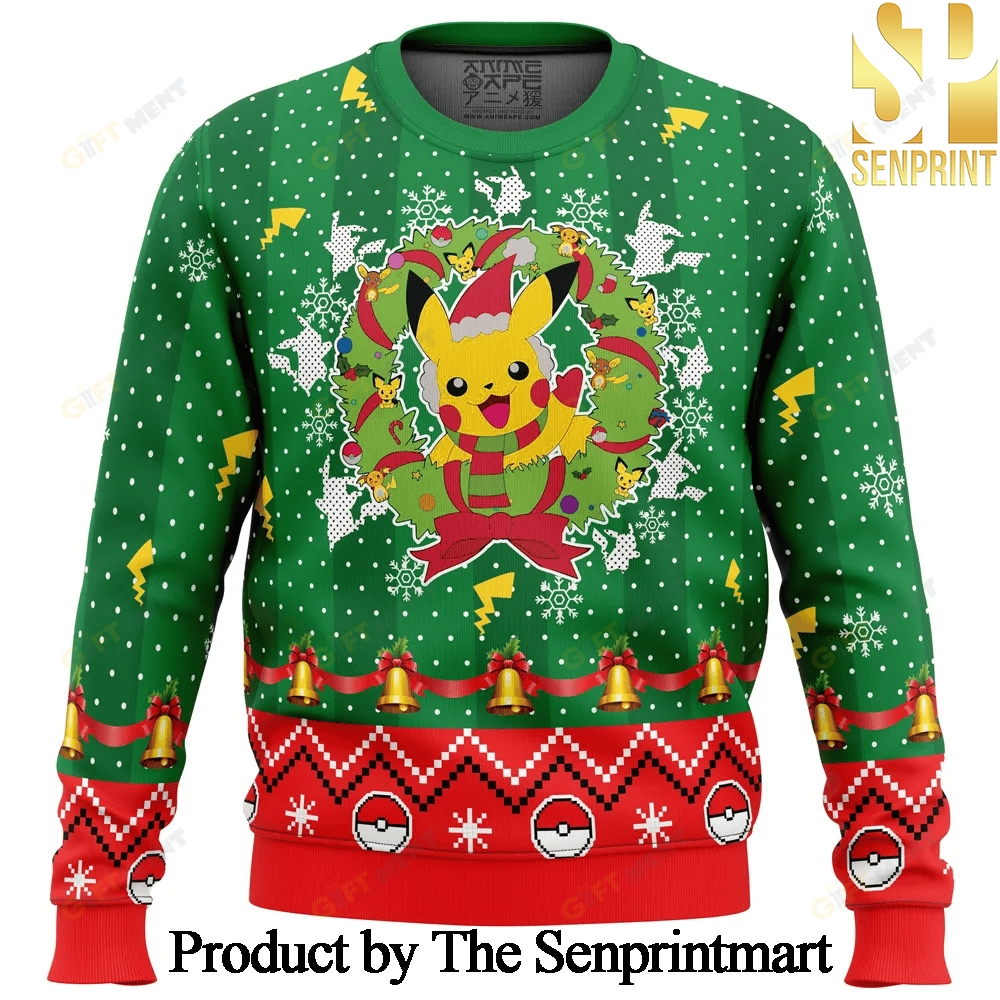 Christmas Pikachu Pokemon For Christmas Gifts 3D Printed Ugly Christmas Sweater SEN0257