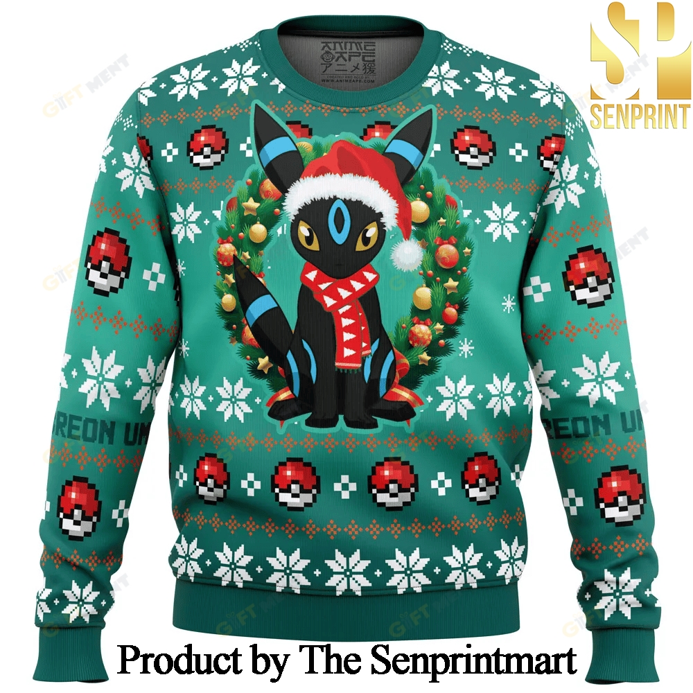 Christmas Umbreon Pokemon Woolen Christmas Ugly Sweater SEN0269