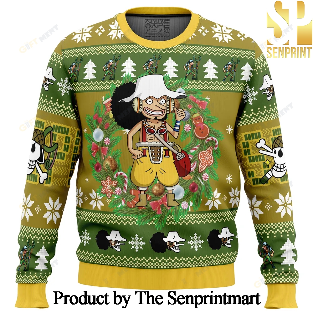 Christmas Usopp One Piece Knitting Pattern 3D Print Ugly Sweater SEN0218