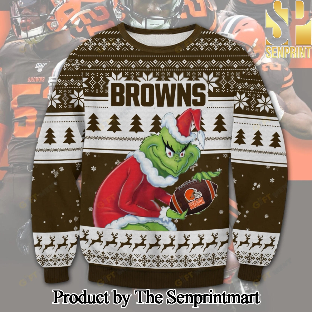 Cleveland Browns Grinch For Christmas Gifts 3D Printed Ugly Christmas Sweater SEN0740