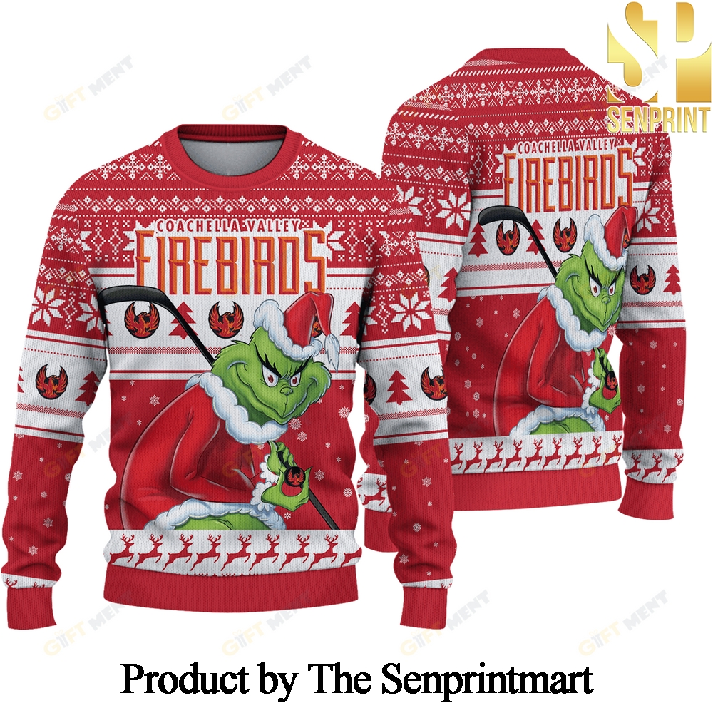 Coachella Valley Firebirds Grinch Ugly Wool Sweater SEN0712