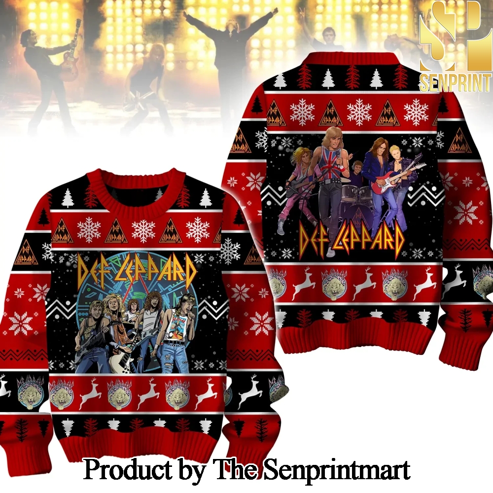 Def Leppard Knitting Pattern Ugly Christmas Holiday Sweater SEN0142