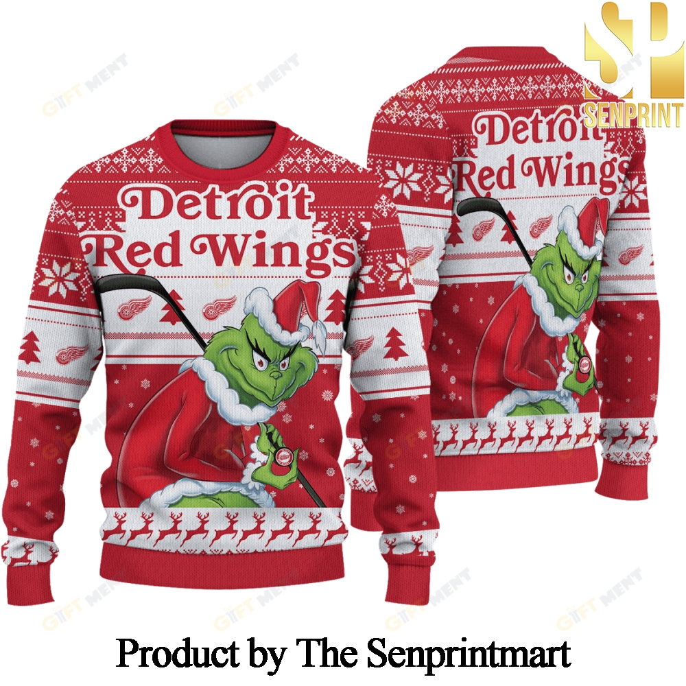 Detroit Red Wings Knitting Pattern Ugly Christmas Sweater SEN0582