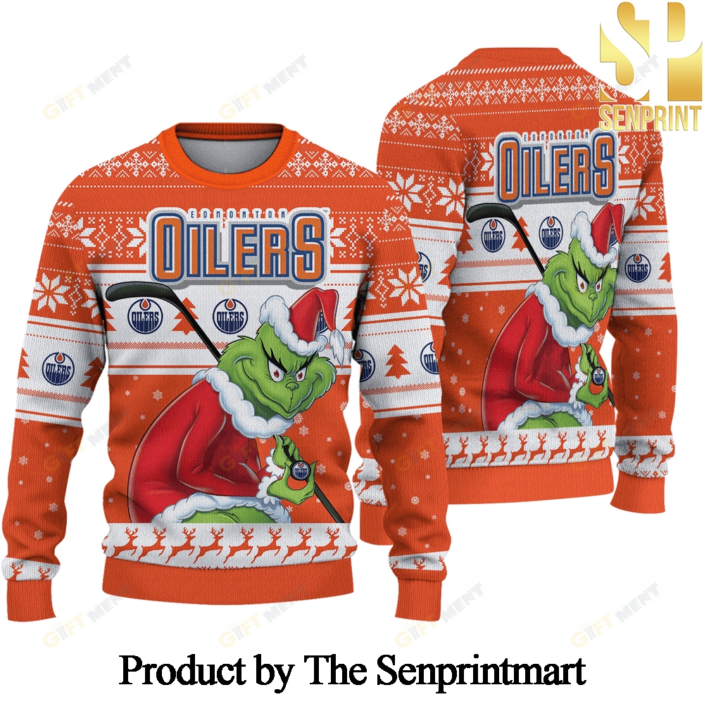 Edmonton Oilers Knitting Pattern 3D Print Ugly Sweater SEN0575