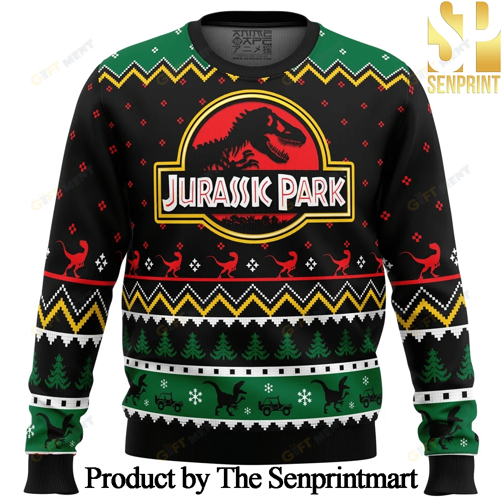 Ethics of Cloning Jurassic Park Ugly Christmas Wool Knitted Sweater SEN0325