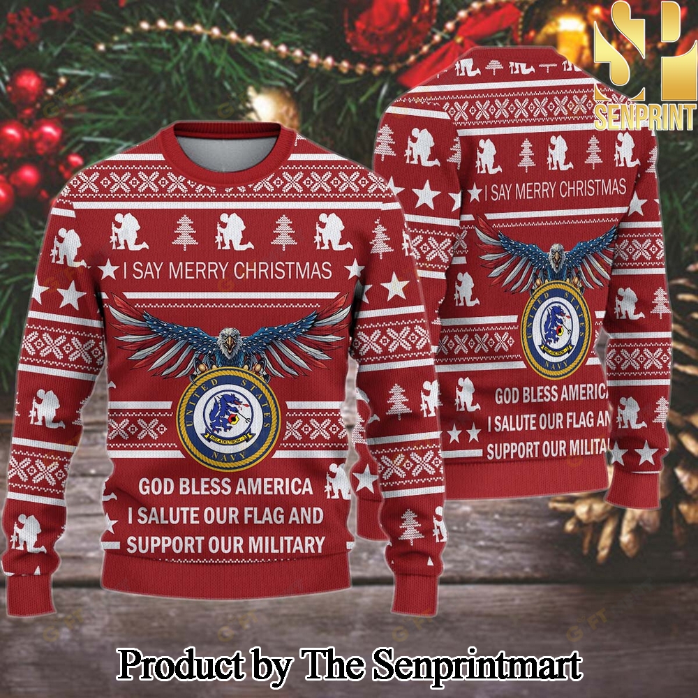 HA L 3 Seawolves Ugly Xmas Wool Knitted Sweater SEN0599