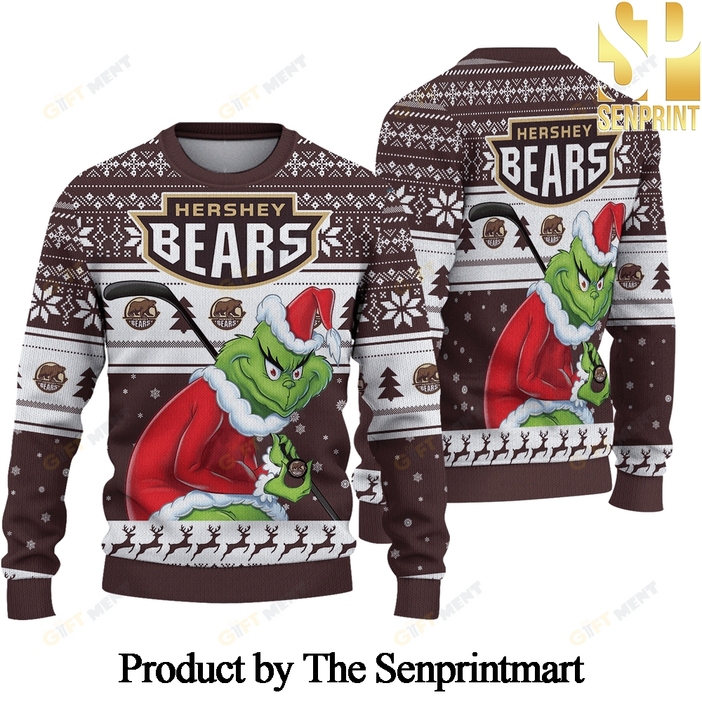 Hershey Bears Grinch Woolen Christmas Ugly Sweater SEN0710