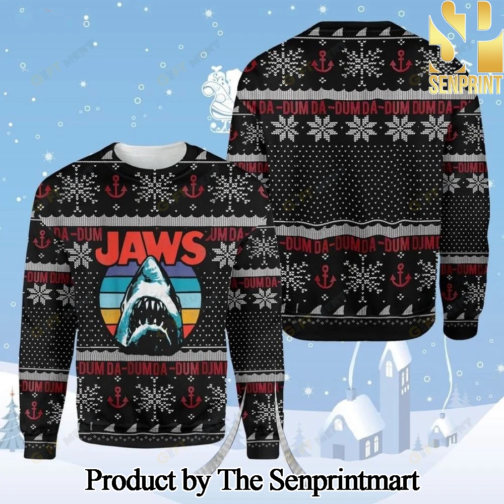 Horror Shark Jaws Ugly Wool Sweater SEN0418