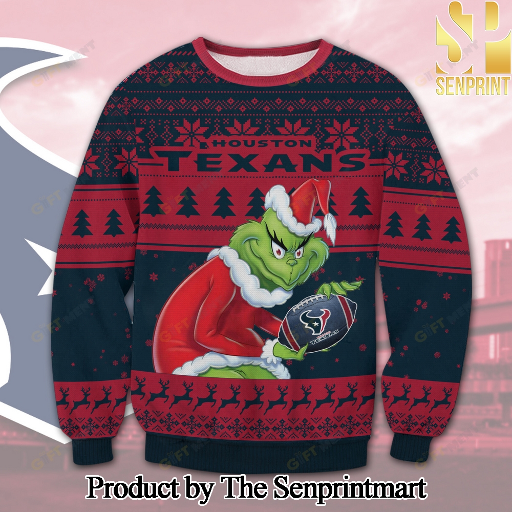 Houston Texans Grinch For Christmas Gifts Ugly Christmas Wool Knitted Sweater SEN0736