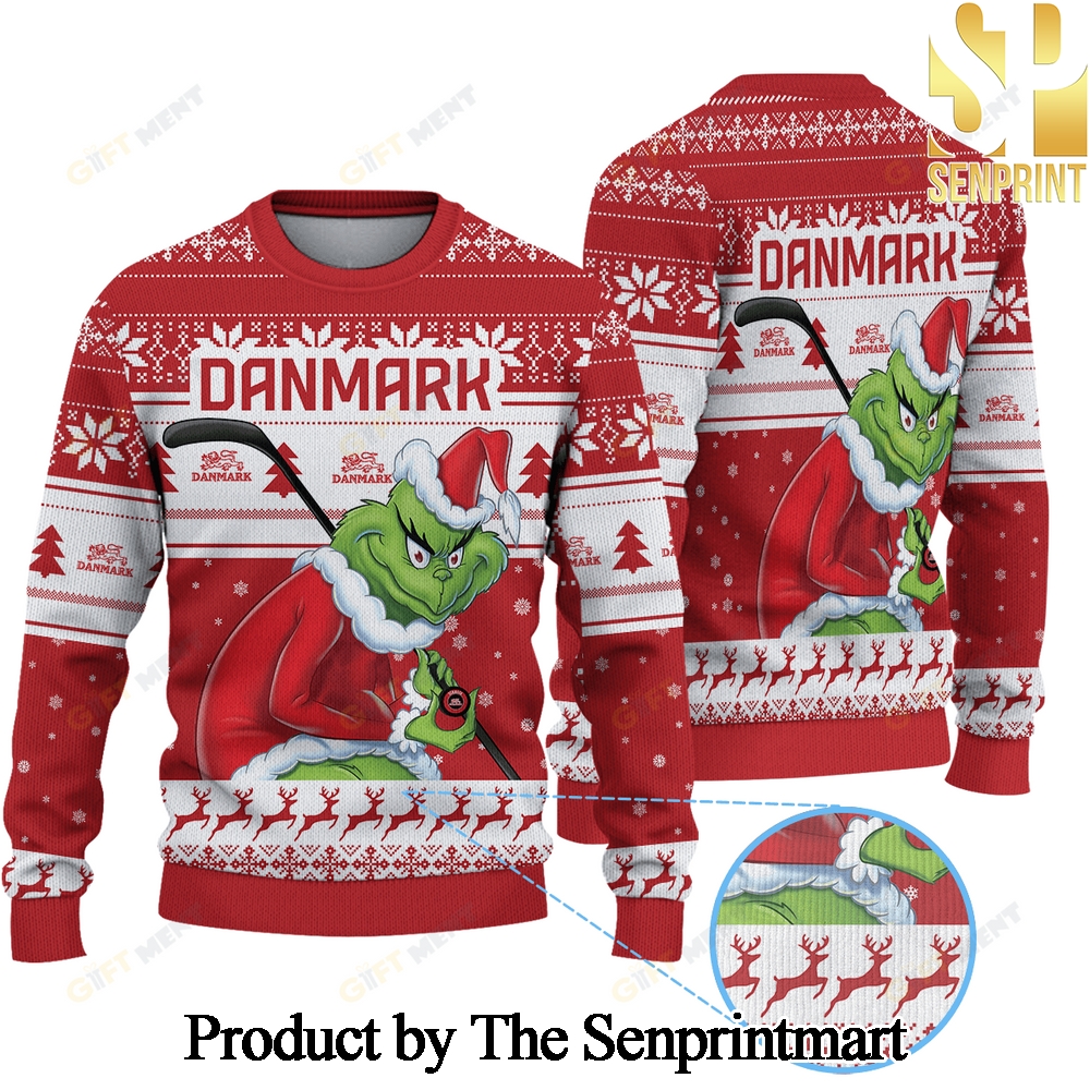 ICE DENMARK ice Hockey x Grinch For Christmas Gifts Ugly Christmas Wool Knitted Sweater SEN0148