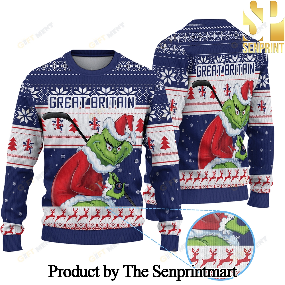 ICE GREAT BRITAIN ice Hockey x Grinch Wool Holiday Sweater SEN0144