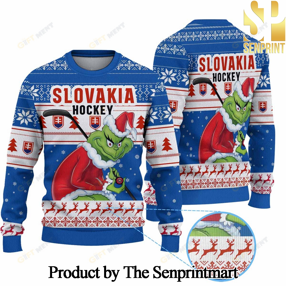 ICE SLOVAKIA ice Hockey x Grinch Ugly Christmas Holiday Sweater SEN0138