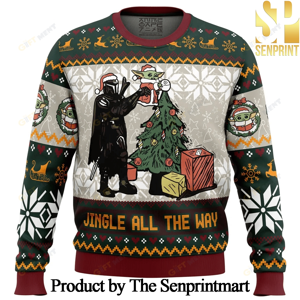 Jingle All The Way Mandalorian Star Wars Ugly Wool Sweater SEN0208