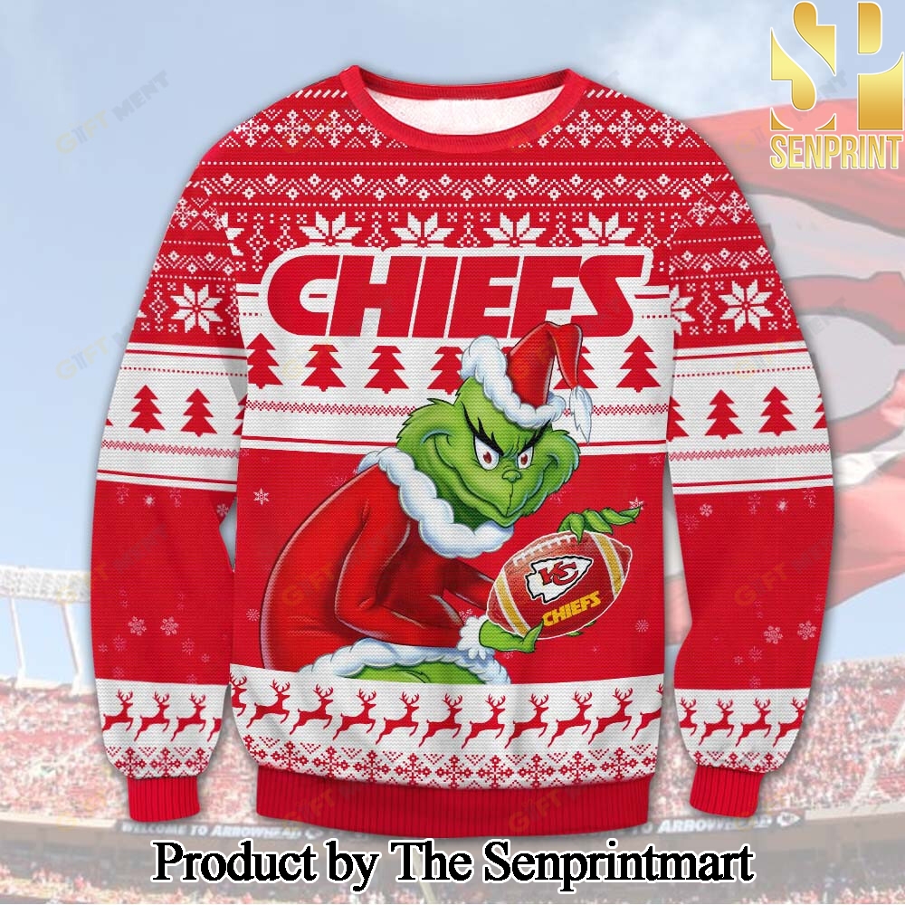 Kansas City Chiefs Grinch 3D Printed Ugly Christmas Sweater SEN0749