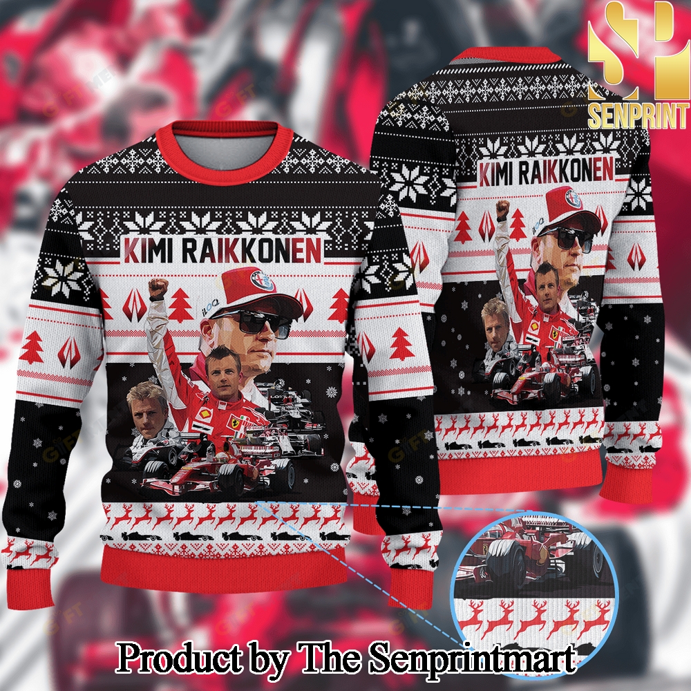 Kimi Raikkonen For Christmas Gifts Ugly Christmas Wool Knitted Sweater SEN0127