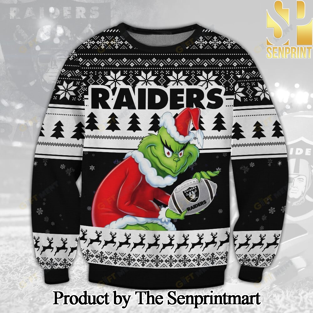 Las Vegas Raiders Grinch Woolen Christmas Ugly Sweater SEN0731