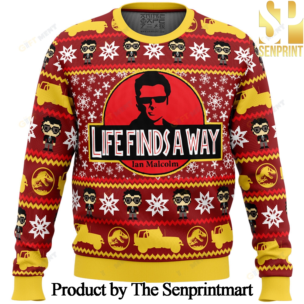 Life Finds A Way Jurassic Park Knitting Pattern 3D Print Ugly Sweater SEN0323