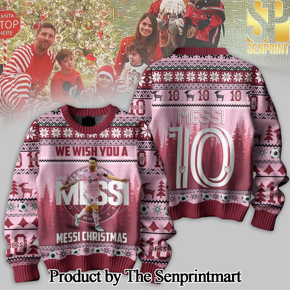 Messi Ugly Christmas Wool Knitted Sweater SEN0136