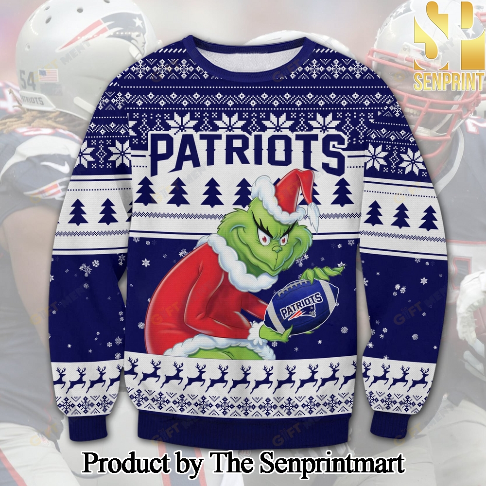 New England Patriots Grinch 3D Printed Ugly Christmas Sweater SEN0728