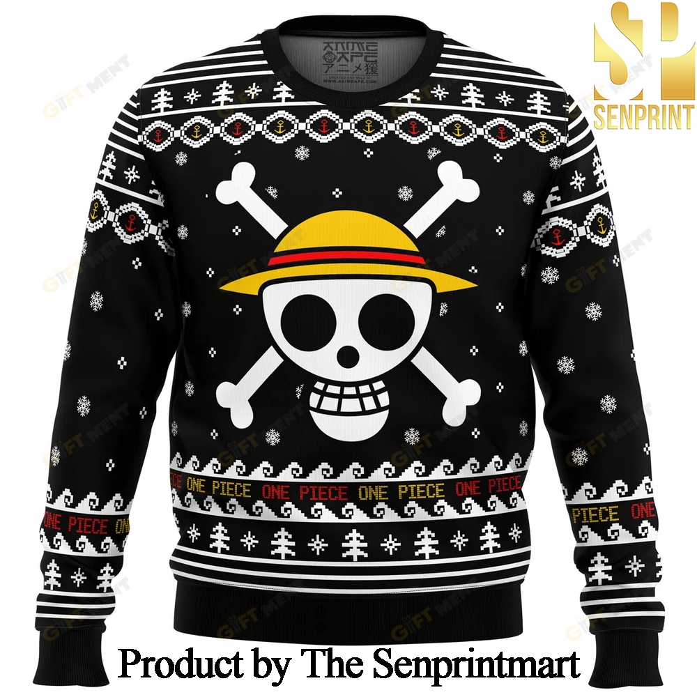 One Piece Straw Hat Pirates Christmas For Christmas Gifts Knitting Pattern Sweater SEN0237