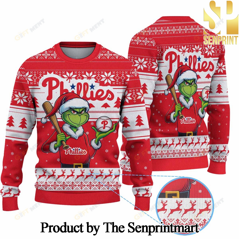 Philadelphia Phillies MLB Ugly Xmas Wool Knitted Sweater SEN0284