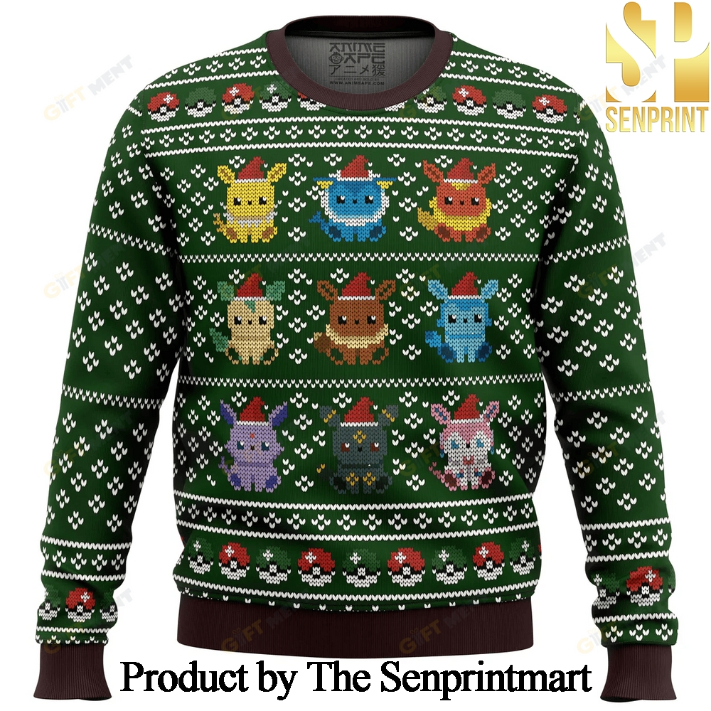 Pokemon Eevee Eeveelutions For Christmas Gifts 3D Printed Ugly Christmas Sweater SEN0278