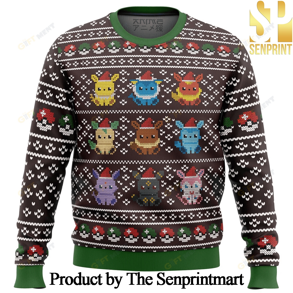 Pokemon Eeveelution Knitting Pattern Ugly Christmas Holiday Sweater SEN0268