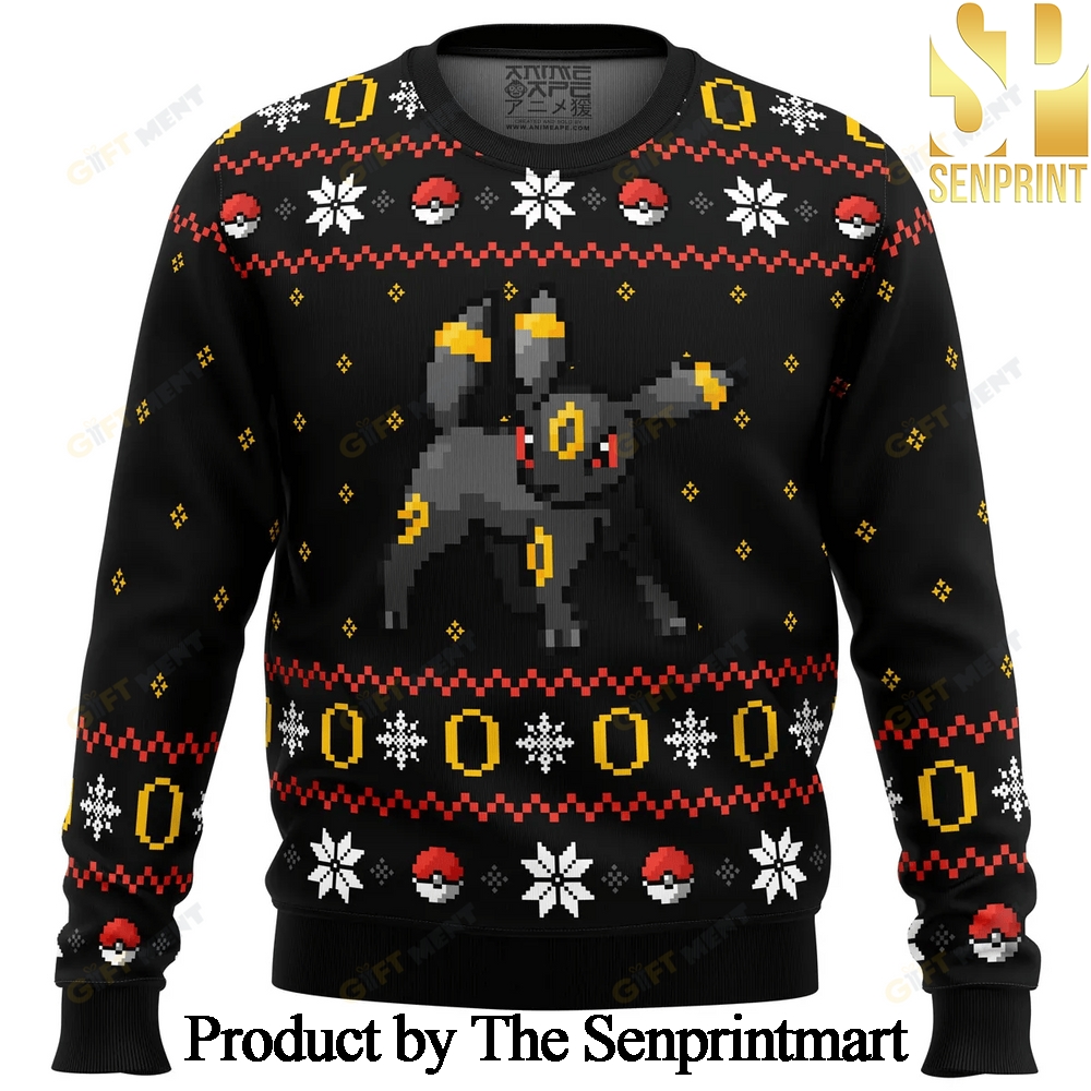 Pokemon Ring of Umbreon Ugly Christmas Wool Knitted Sweater SEN0262