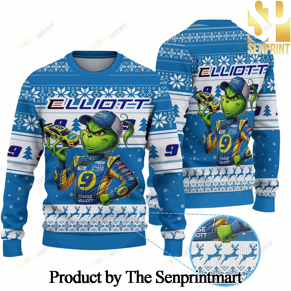 Premium Chase Elliott Grinch For Christmas Gifts 3D Printed Ugly Christmas Sweater SEN0131