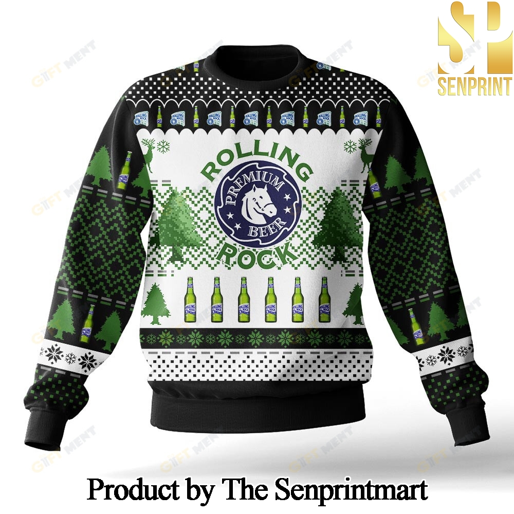 Rolling Rock Knitting Pattern 3D Print Ugly Sweater SEN0365